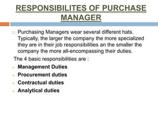 Purchase Manager In A Hospital Industry- His Functions,Roles & Respon…