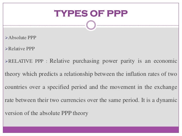 The Theory Of Purchasing Power Parity