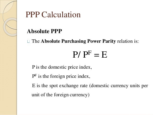 Purchasing Power Parity Ppp Purchasing Power Parity Ppp