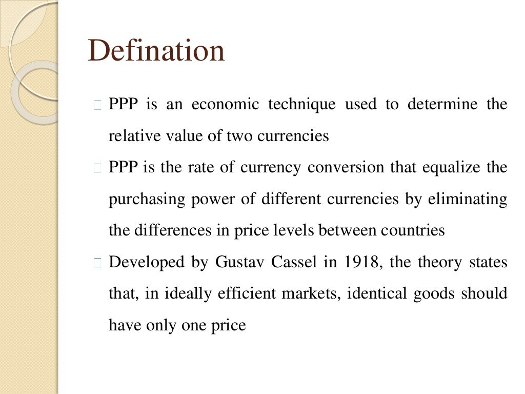 Purchasing Power Parity Ppp Purchasing Power Parity Ppp