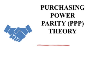 PURCHASING
POWER
PARITY (PPP)
THEORY
 