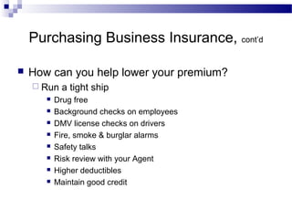 Purchasing property and casualty insurance revised sep 2013