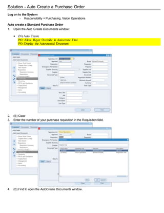 Oracle Purchasing Setups Oracle R12 Purchasing setup | PDF