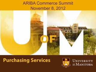 ARIBA Commerce Summit
   November 8, 2012
 
