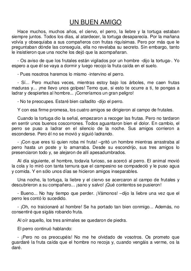 LECTURA: "UN BUEN AMIGO"