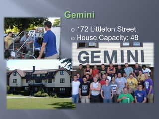 o 172 Littleton Street
o House Capacity: 48
 