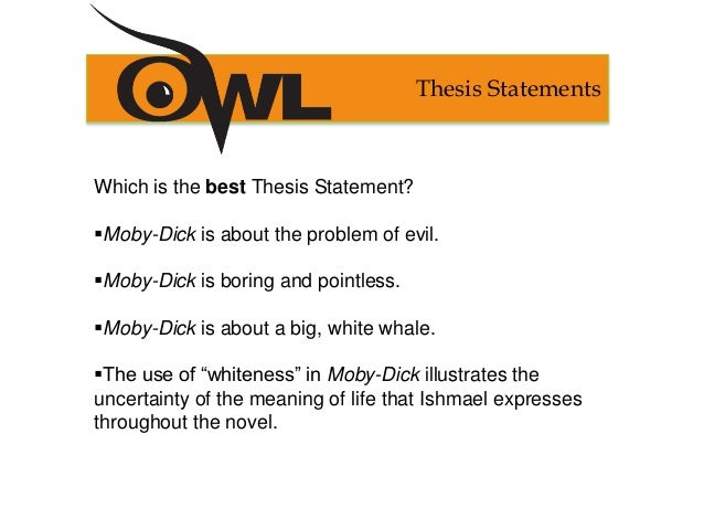 Thesis statment for moby dick
