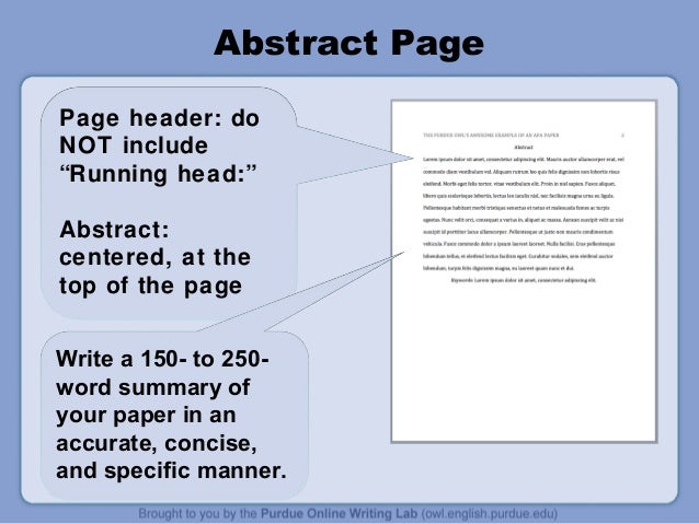 How to write abstract apa