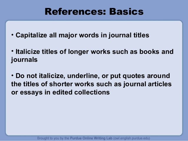 purdue owl apa style guide apa format italics