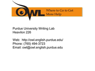 Purdue OWL MLA