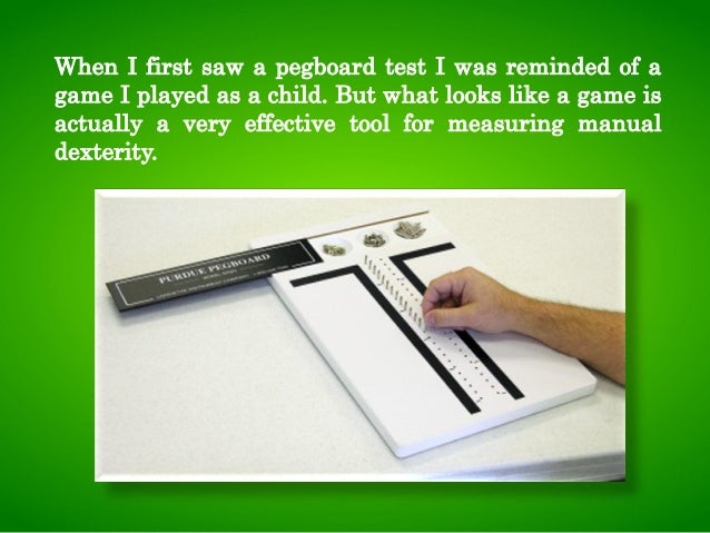 Manual dexterity test dat