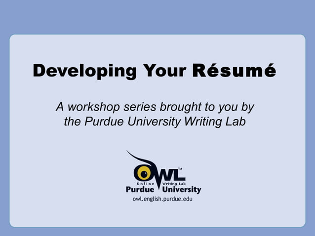 Purdue resume PPT - Purdue Resume 1 638 