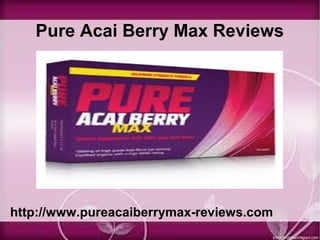 Pure Acai Berry Max Reviews

http://www.pureacaiberrymax-reviews.com

 