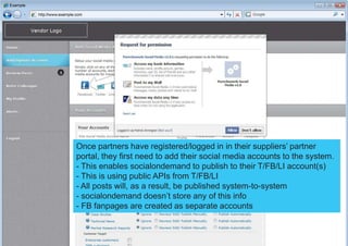 purechannelapps will also provide white-labelled ‘educational’ pieces (white papers/ top 10 tips/ the dont’s/ webcast) for vendors to arm their partners with and educate them on the benefits of B2B social media!socialondemand™ - Demo