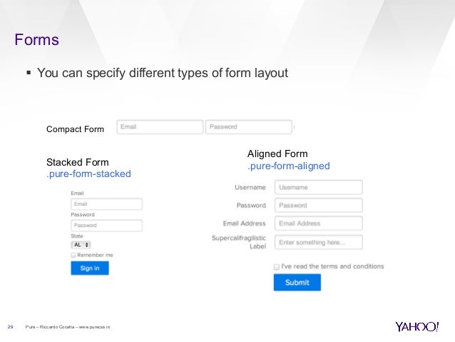 pure css by yahoo pure css form