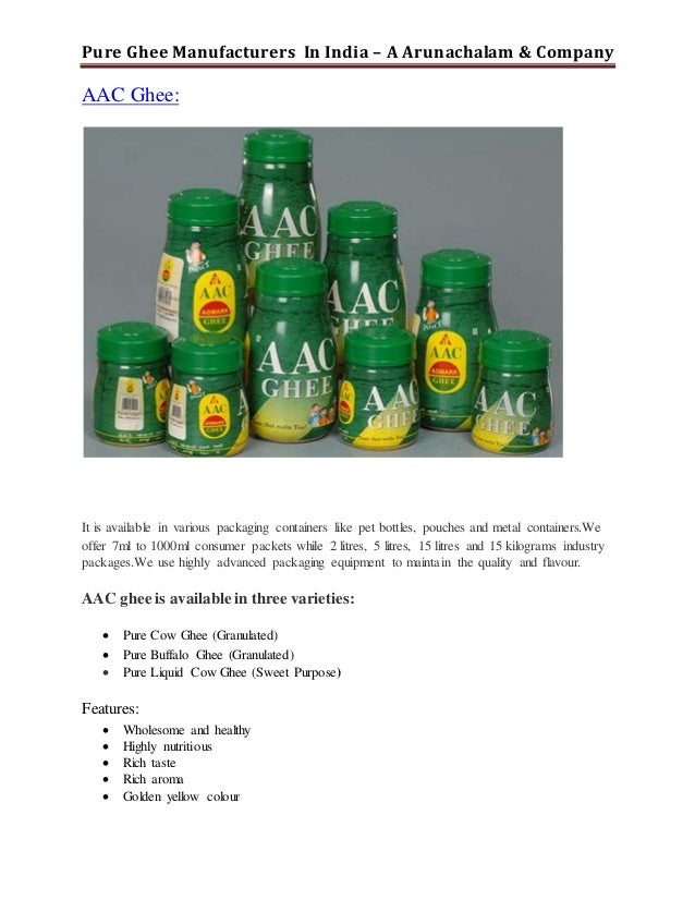 Pure ghee manufacturers in india