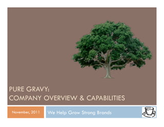 PURE GRAVY:
COMPANY OVERVIEW & CAPABILITIES
November, 2011   We Help Grow Strong Brands
 