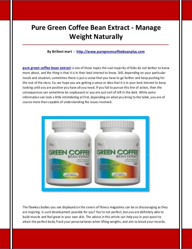 Pure green coffee bean extract