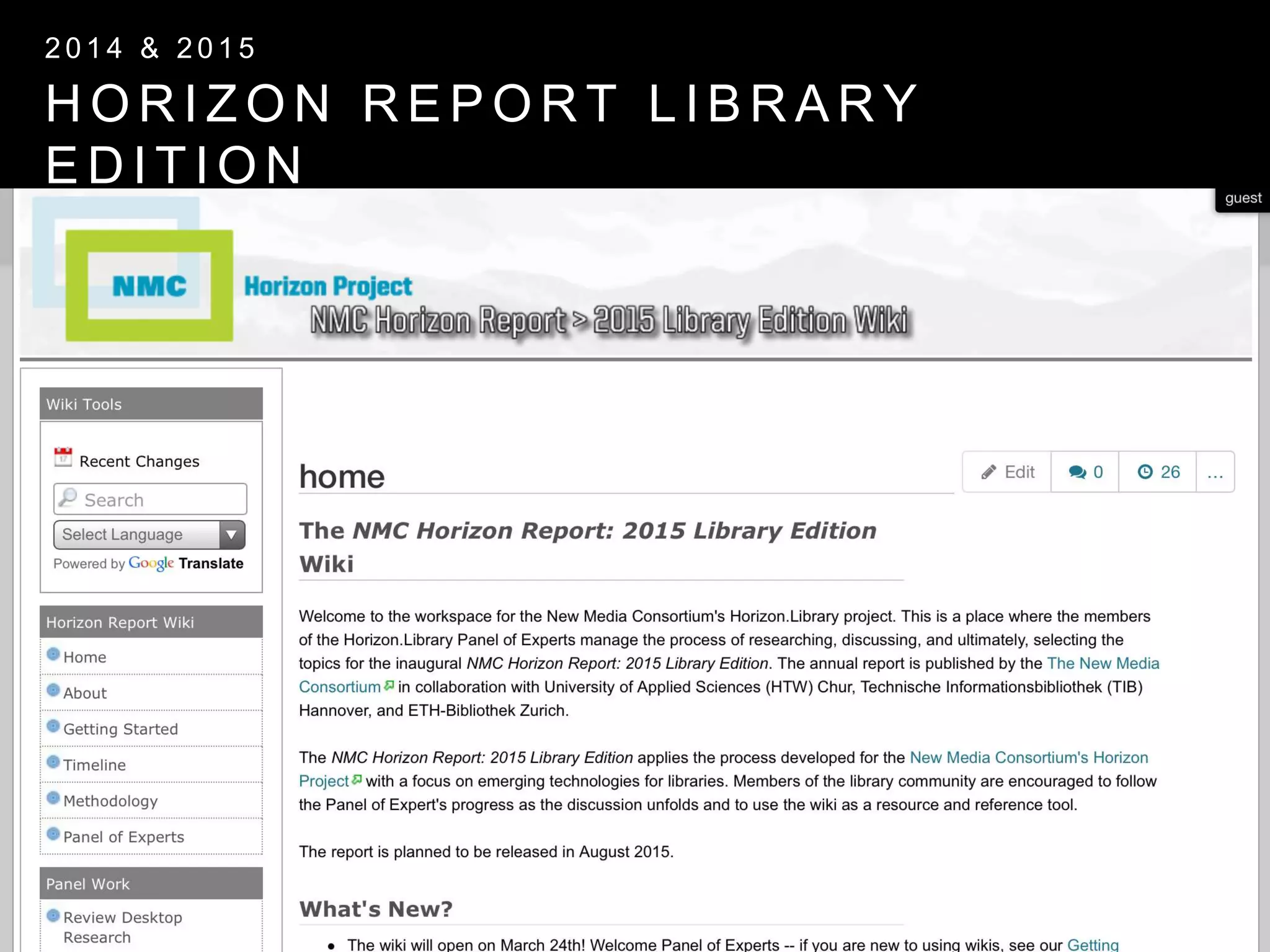 H O R I Z O N R E P O R T L I B R A R Y
E D I T I O N
2 0 1 4 & 2 0 1 5
 