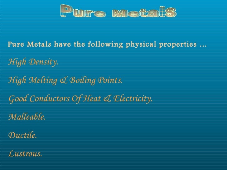 Pure Metal And Alloy