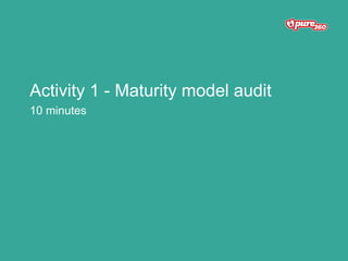 Activity 1 - Maturity model audit
10 minutes
 