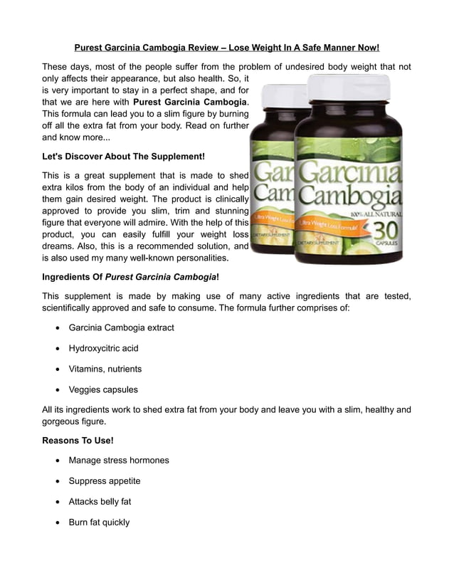 Where Can I Buy Garcinia Cambogia Purest garcinia cambogia | PDF