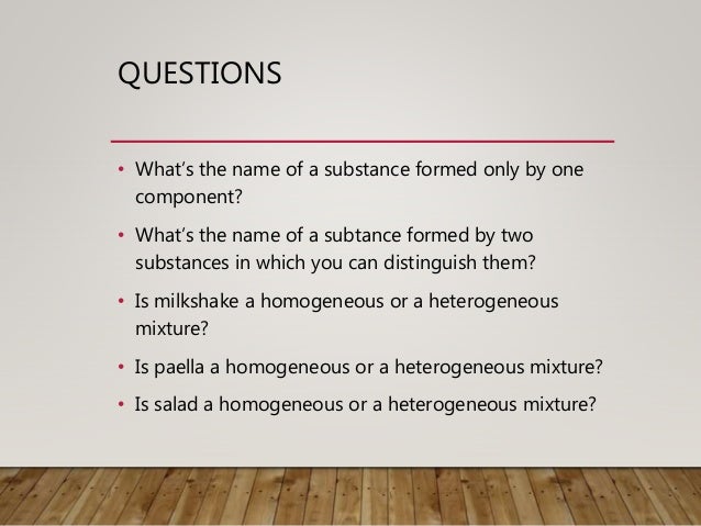 Pure substances and mixtures