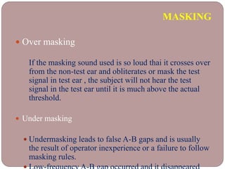 Masking Example In Testing Pure tone audiometry new | PPTX