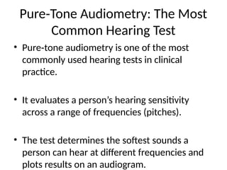 Pure Tone Audiometry Presentation - A Complete Guide | PPTX