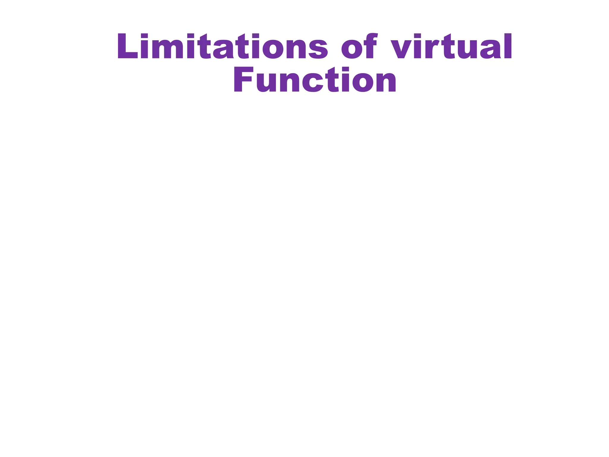 Pure virtual function and abstract class | PPTX