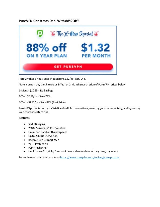 Purevpn Christmas Vpn Deal 88 Off On 5 Year Plan 1 32 M