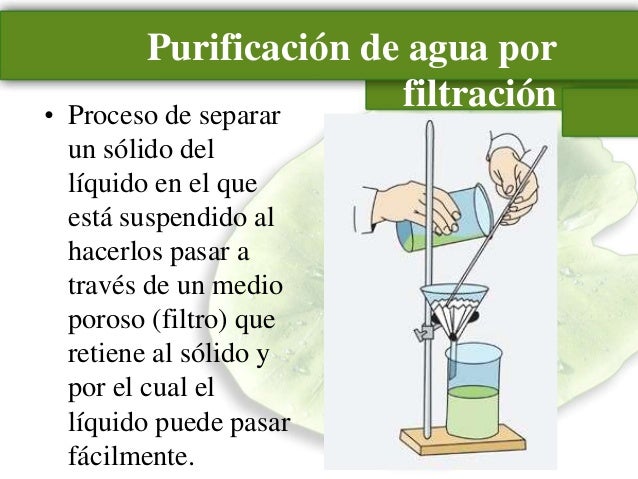 Purificación del agua como separación de mezclas