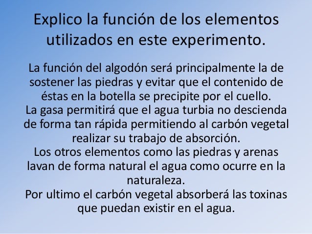 Purificador casero de agua