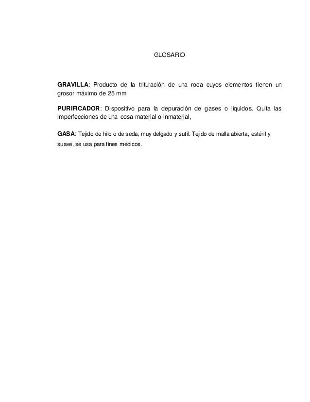 Planteamiento del problema filtro de agua casero
