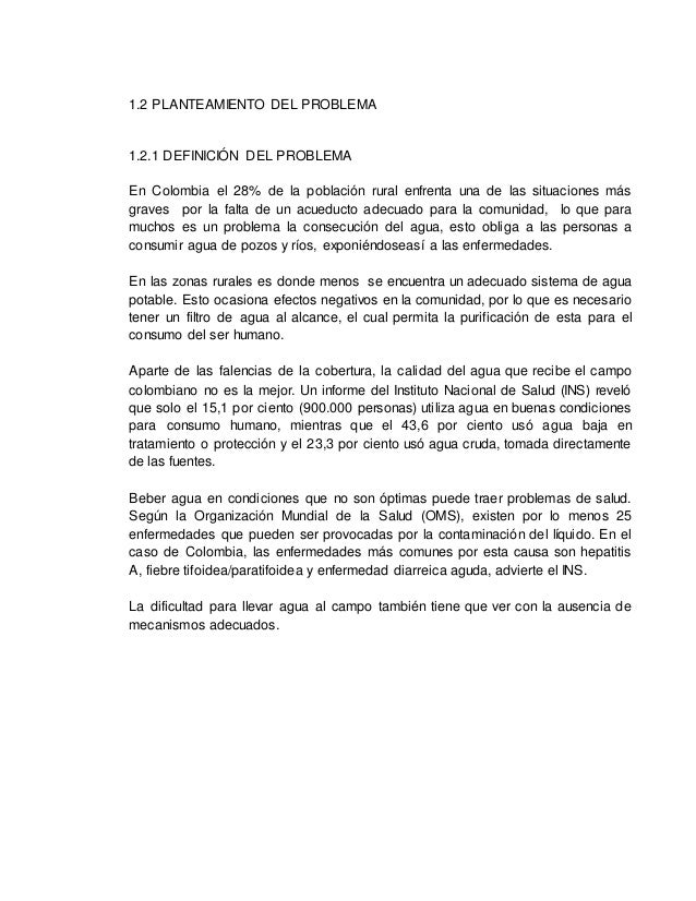Objetivo de un filtro de agua casero