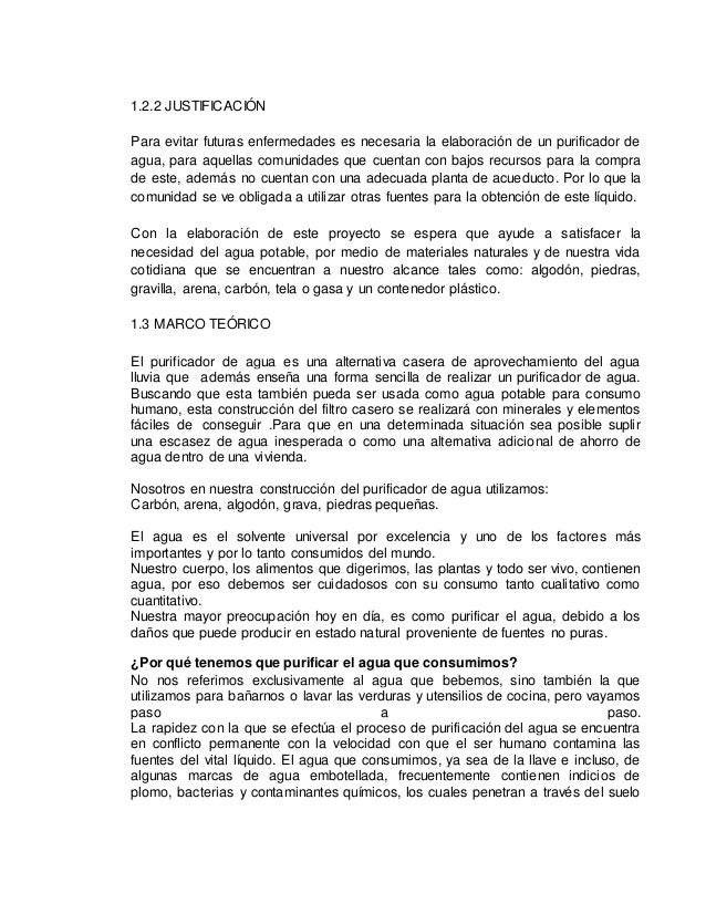 Tesis sobre filtros de agua