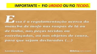 IMPORTANTE – FIO URDIDO OU FIO TECIDO.
 
