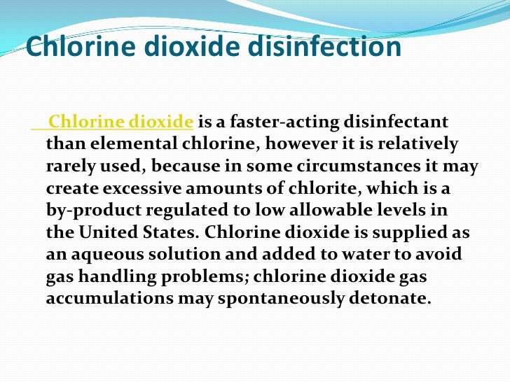 Purification anf disinfection of watert