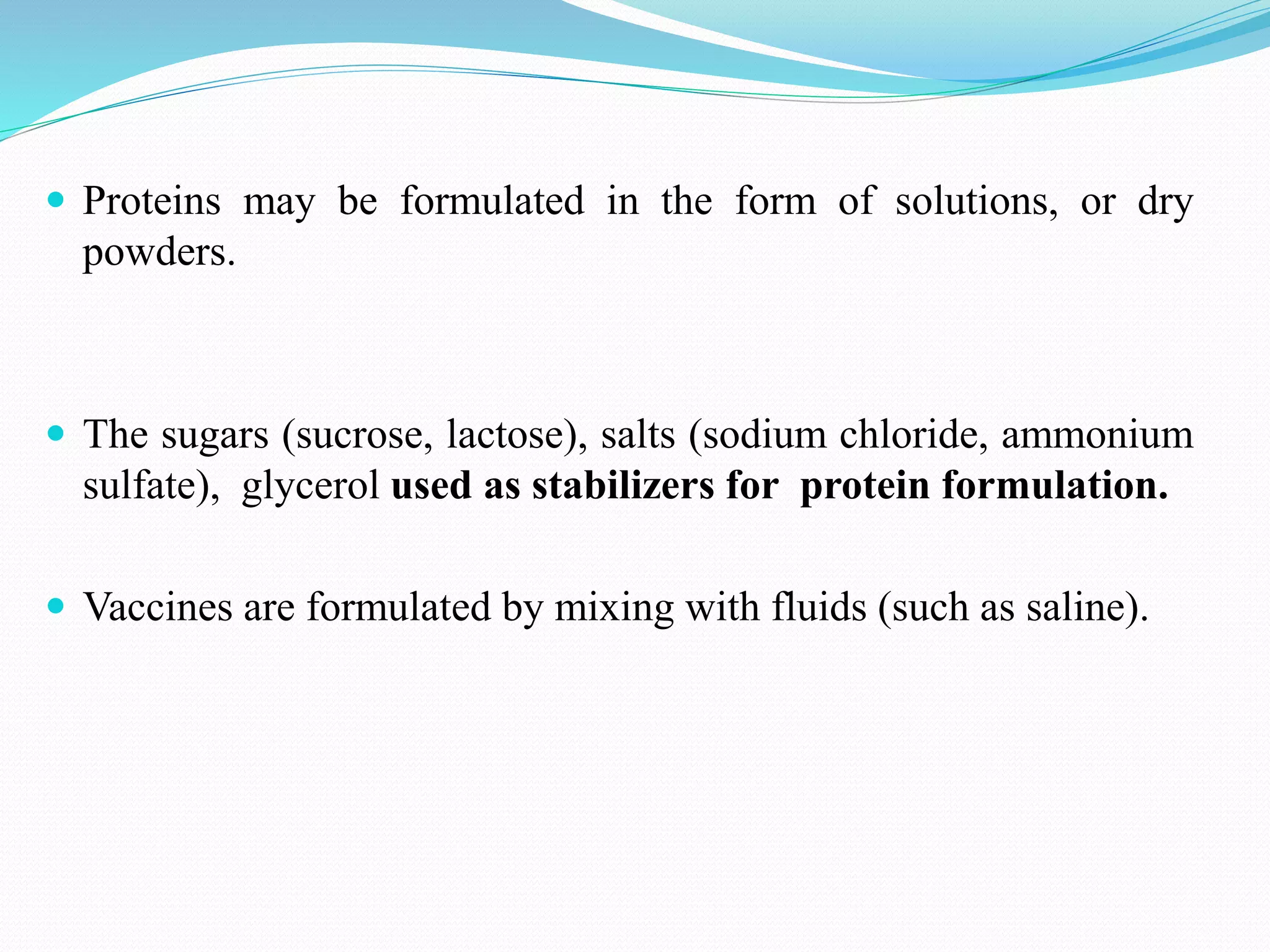 Purification by chromatography and formulation