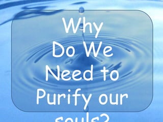 WhyDo We Need to Purify our souls?