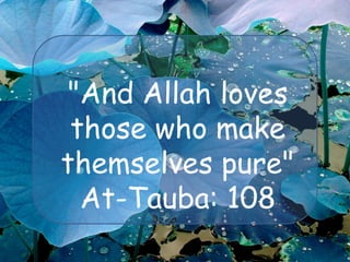 "And Allah loves those who make themselves pure"At-Tauba: 108 