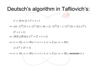 Deutsch’s algorithm in Tafliovich’s:
 