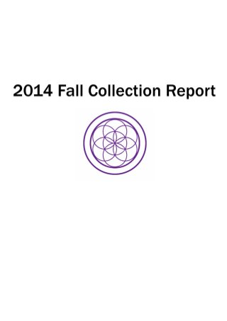 Purple Buddha Project 2014 Fall Collection Report