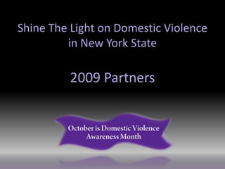 Shine The Light on Domestic Violence
         in New York State

         2009 Partners
 