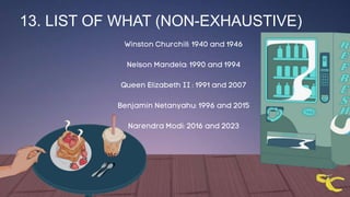 13. LIST OF WHAT (NON-EXHAUSTIVE)
 