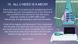 15. ALL U NEED IS A MEOW
 