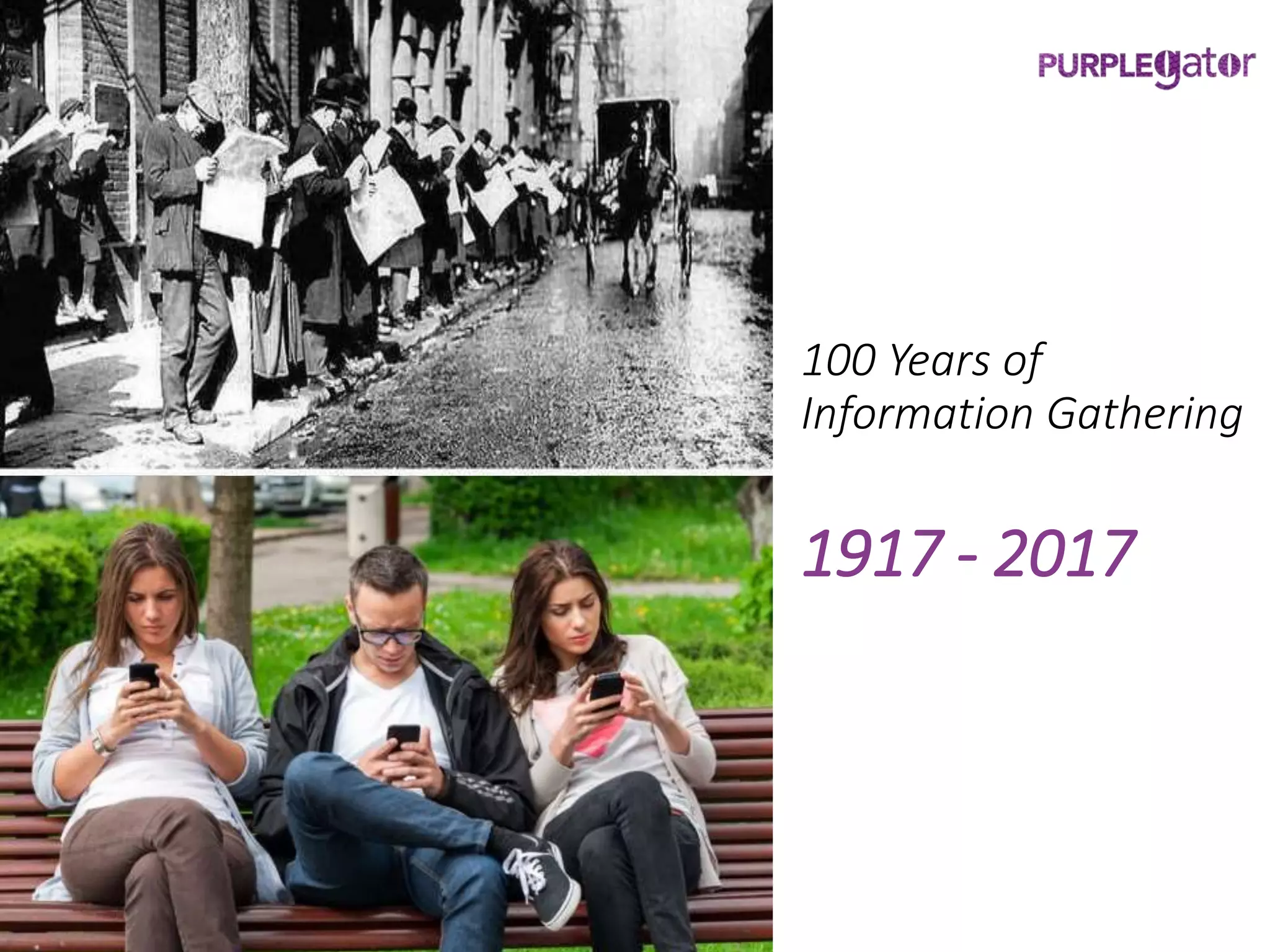 100 Years of
Information Gathering
1917 - 2017
 