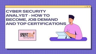 Teacher Adeline Palmerston
CYBER SECURITY
ANALYST - HOW TO
BECOME, JOB DEMAND
AND TOP CERTIFICATIONS
 
