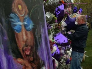 A memorial wall has appeared outside Prince's estate.AFP
 