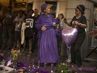 Fans gathered and danced to Prince's songs outside
the Apollo Theatre in New York. Andres Kudacki
 
